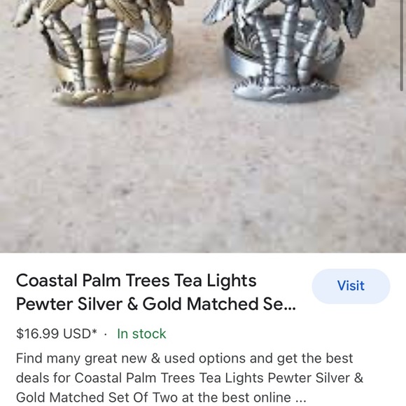 2 Palm Tree Candle Votive Holder - Picture 5 of 5